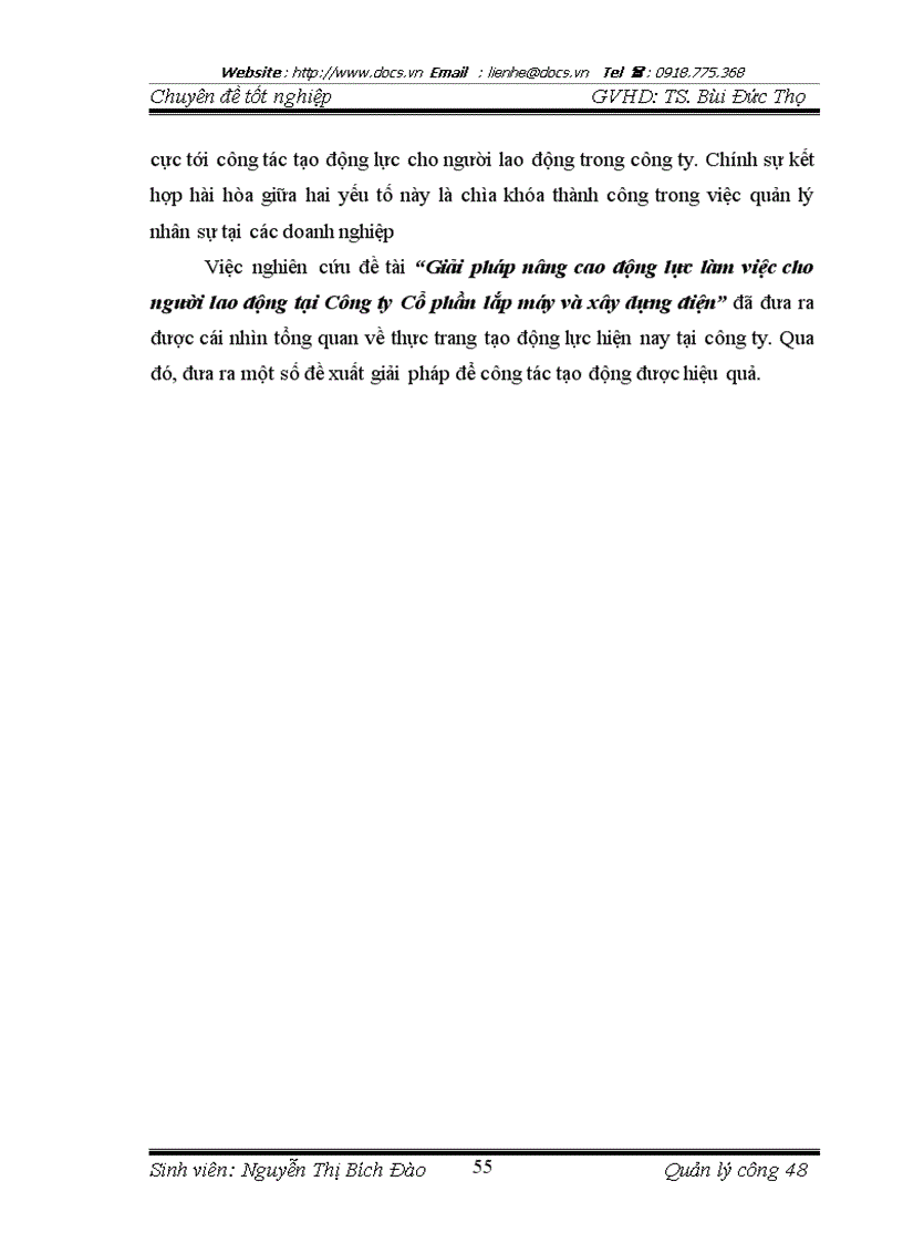 image for page Giải pháp nâng cao động lực làm việc cho người lao động tại Công ty Cổ phần lắp máy và xây dựng điện