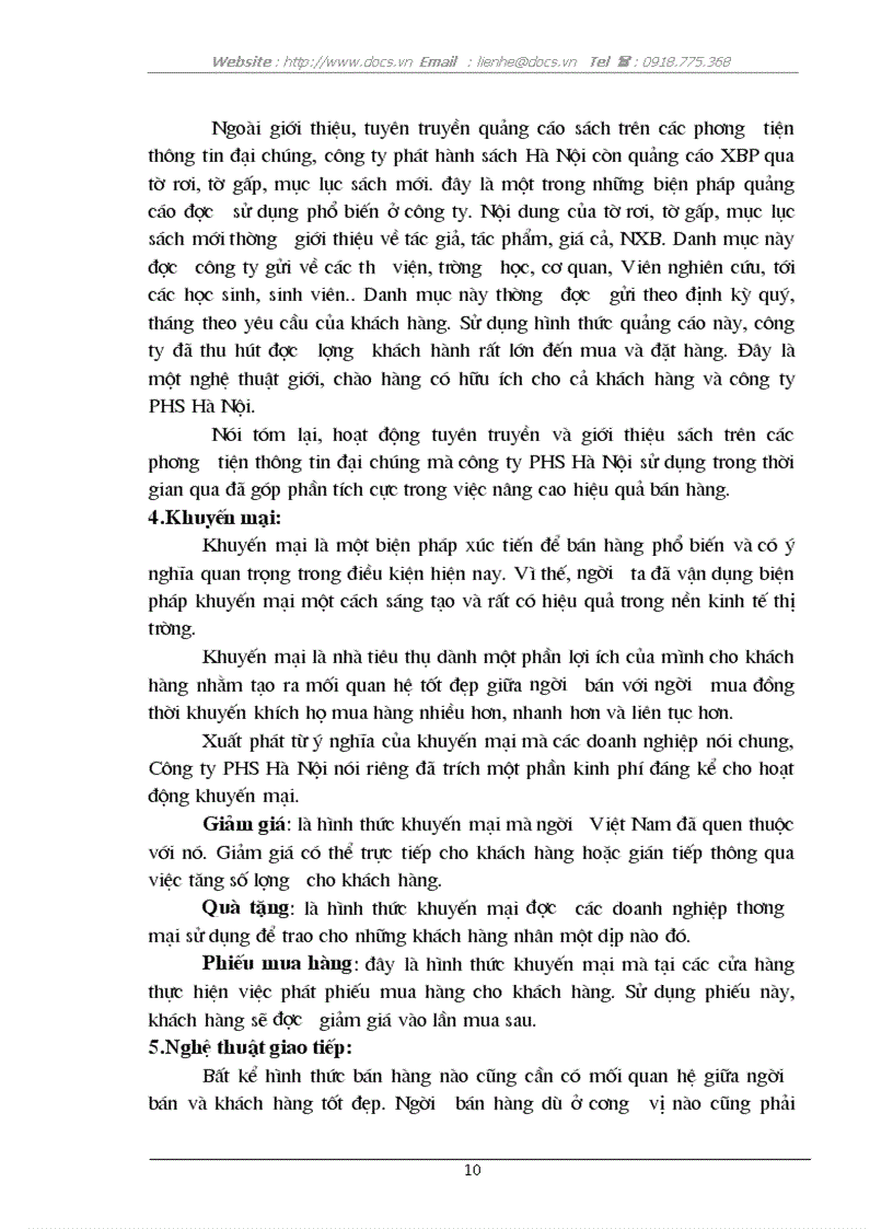 image for page Tình hình sử dụng nghệ thuật tiêu thụ XBP ở công ty Phát Hành sách Hà Nội hiện nay