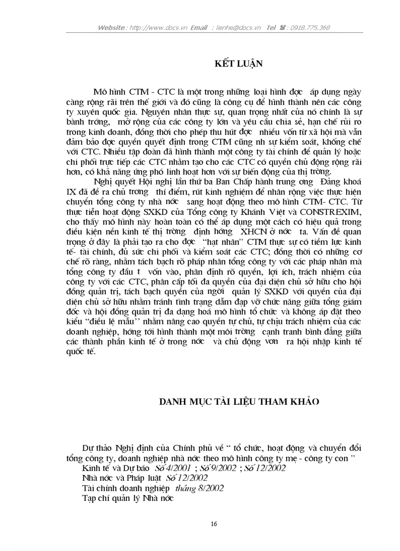 image for page Khả năng vận dụng mô hình công ty mẹ công ty con trong nền kinh tế Việt Nam