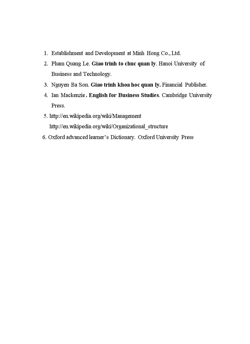 image for page How to gradually perfect management organizational structure at Minh Hong Limited Company lt Eng gt
