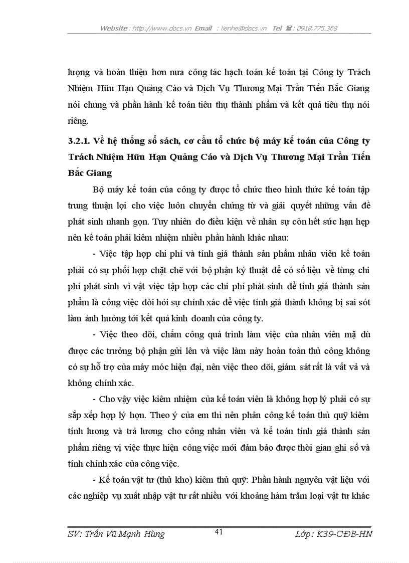 image for page Hoàn thiện kế toán tiêu thụ thành phẩm tại Công ty TNHH Quảng cáo và dịch vụ thương mại Trần Tiến Bắc Giang