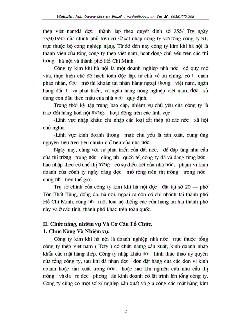 image for page Vài nét tổng quát về công ty kim khí Hà Nội