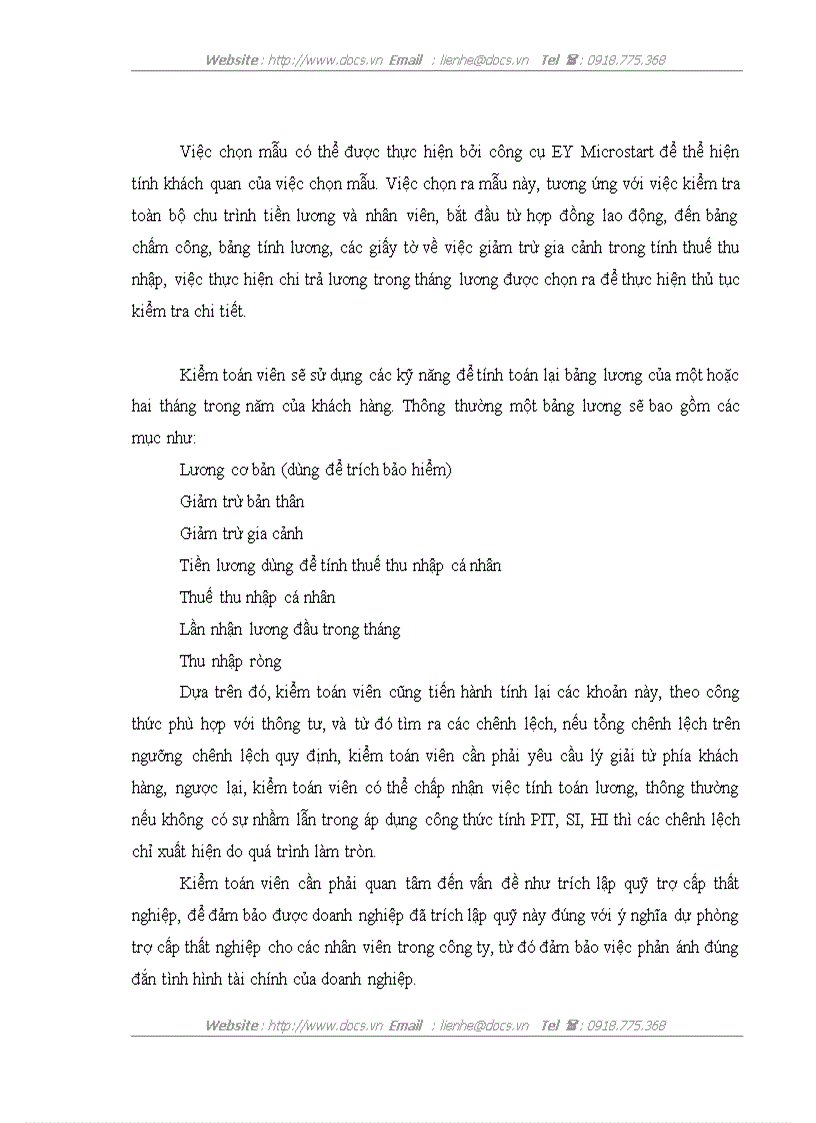 image for page Quy trình kiểm toán chu trình tiền lương và nhân viên trong kiểm toán BCTC do công ty TNHH Ernst Young Việt Nam thực hiện