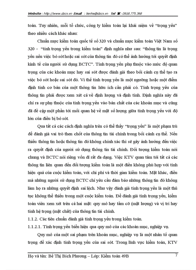 image for page Trọng yếu trong kiểm toán và qui trình đánh giá tính trọng yếu trong kiểm toán báo cáo tài chính