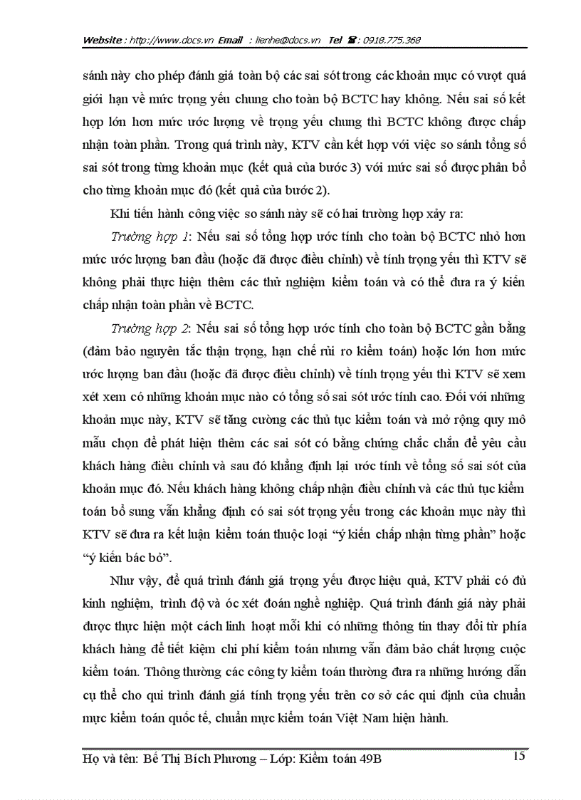 image for page Trọng yếu trong kiểm toán và qui trình đánh giá tính trọng yếu trong kiểm toán báo cáo tài chính