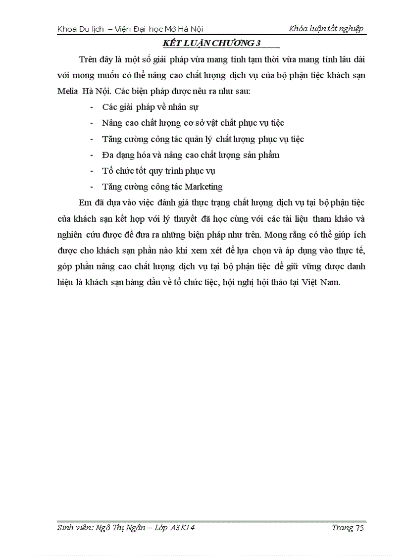 image for page Một số giải pháp nâng cao chất lượng dịch vụ bộ phận tiệc tại khách sạn Melia Hà Nội