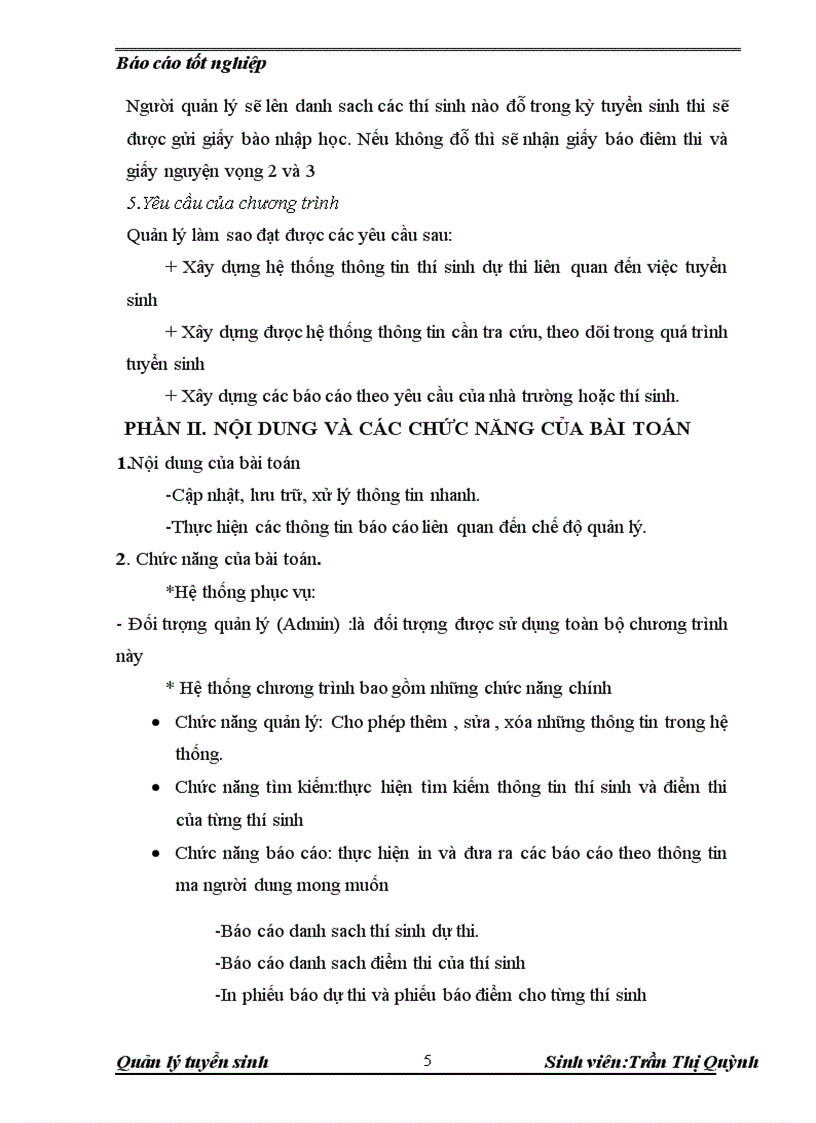 image for page Xây dựng chương trình quản lý tuyển sinh