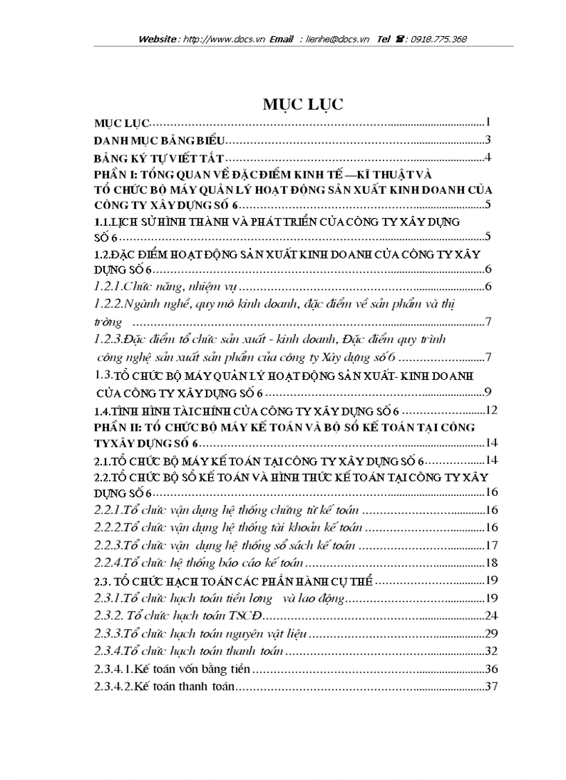 image for page Tổ chức bộ máy kế toán bộ sổ kế toán tại C ty Xây dựng số 6