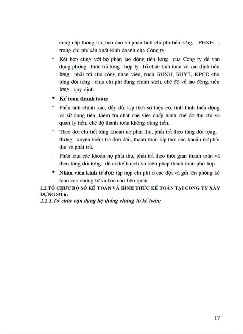 image for page Tổ chức bộ máy kế toán bộ sổ kế toán tại C ty Xây dựng số 6