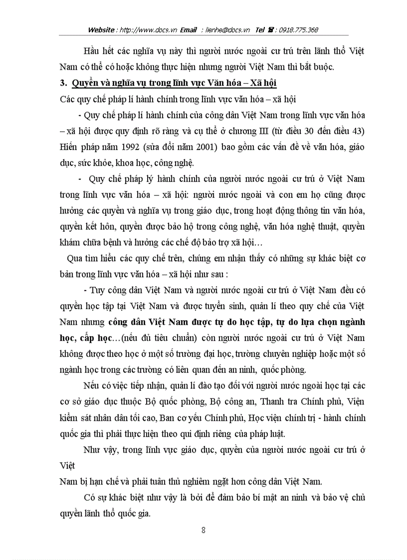 image for page Những điểm khác biệt trong quy chế pháp lí hành chính của người nước ngoài cư trú ở Việt Nam so với quy chế pháp lý hành chính của công dân Việt Nam