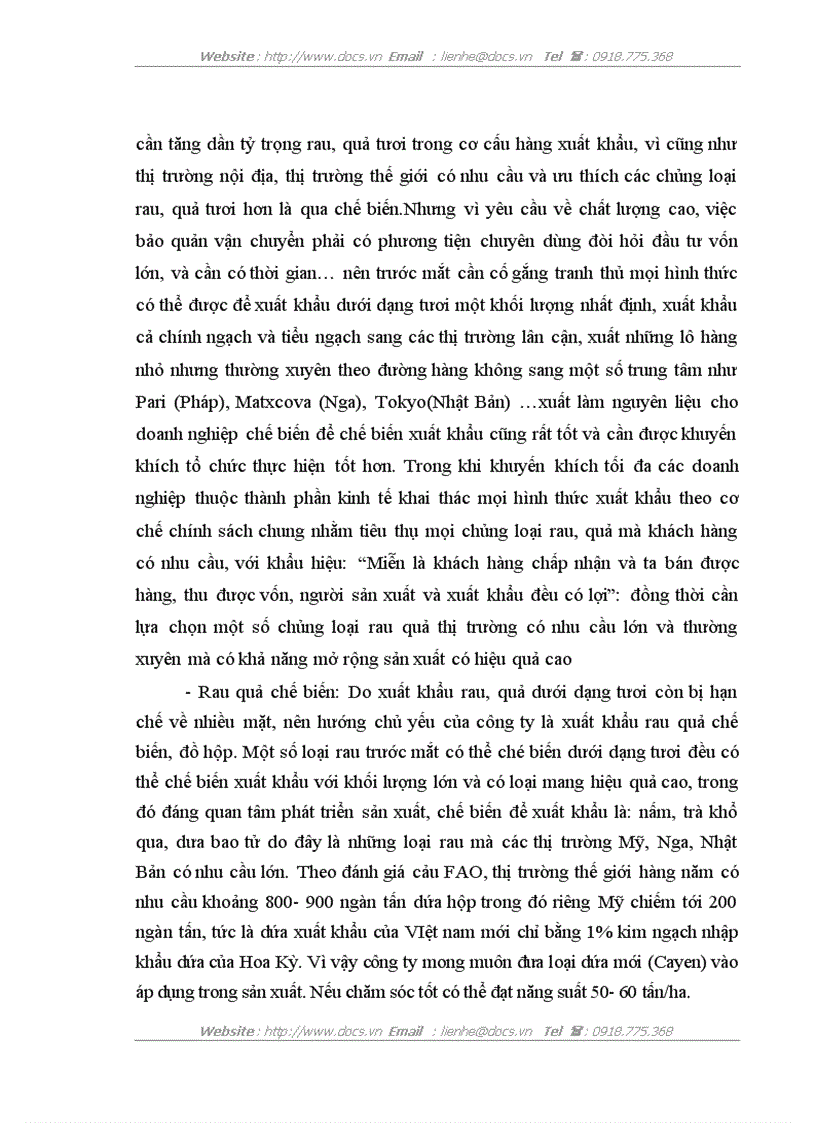 image for page Giải pháp mở rộng thị trường xuất khẩu rau quả của Công ty CP XNK rau quả