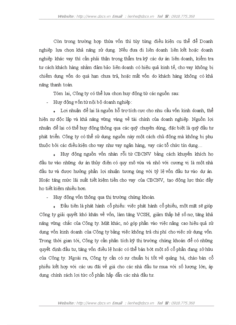 image for page Một số giải pháp nâng cao hiệu quả huy động và sử dụng vốn sản xuất kinh doanh của Công ty Cổ phần Sông Đà 12