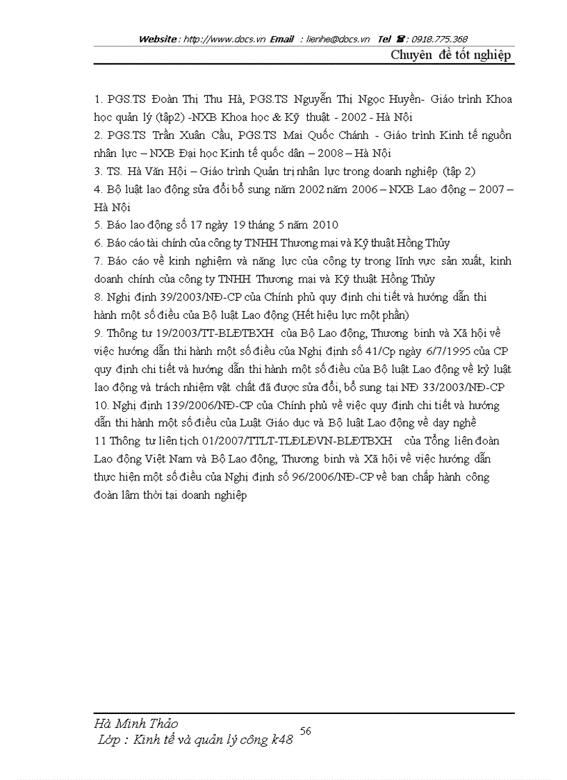 image for page Một số giải pháp nhằm hoàn thiện các công cụ tạo động lực cho người lao động tại Công ty TNHH Thương mại Kỹ thuật Hồng Thủy