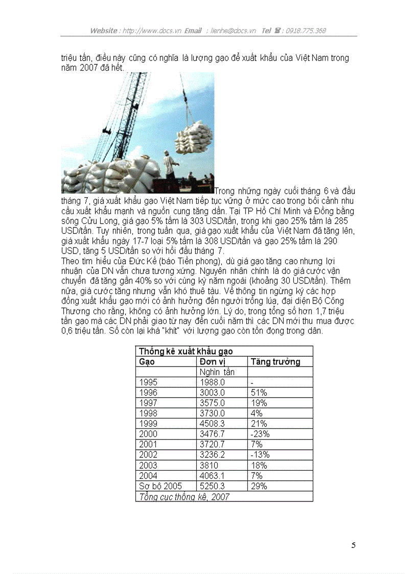 image for page Phân tích ma trận swot của ngành xuất khẩu gạo Việt Nam