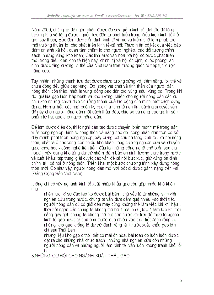 image for page Phân tích ma trận swot của ngành xuất khẩu gạo Việt Nam