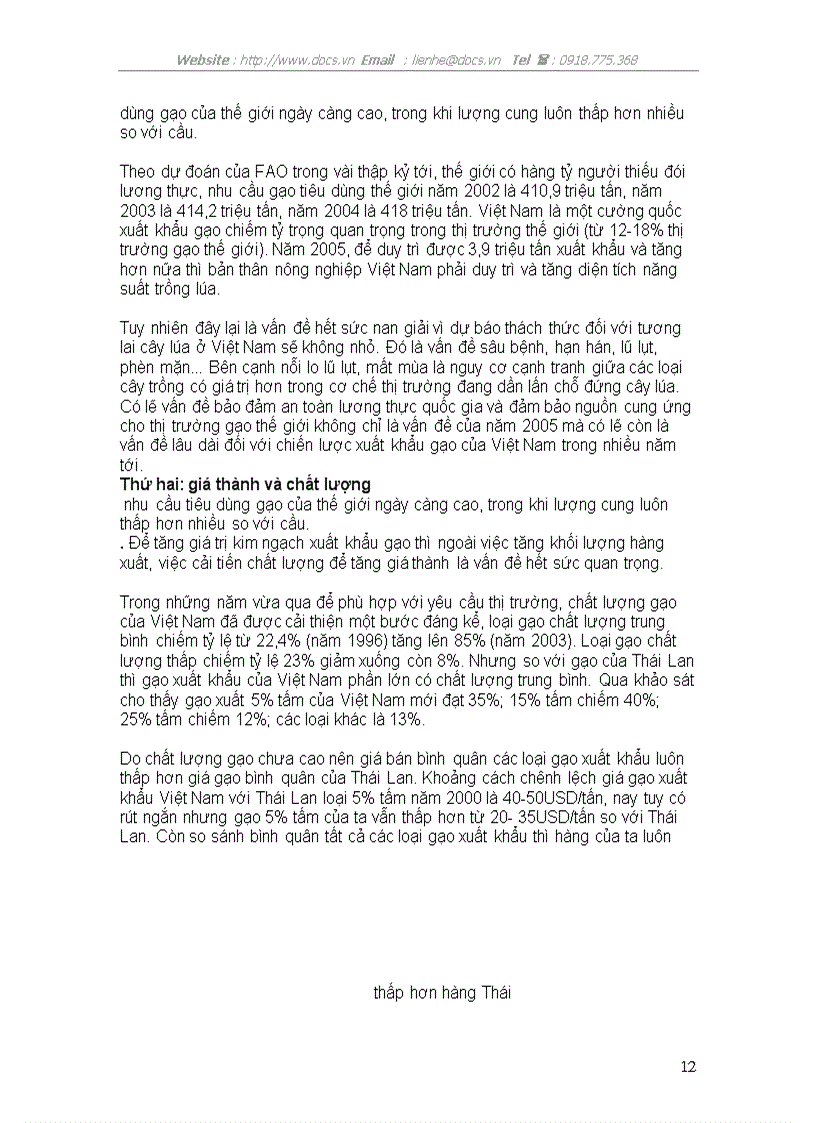 image for page Phân tích ma trận swot của ngành xuất khẩu gạo Việt Nam