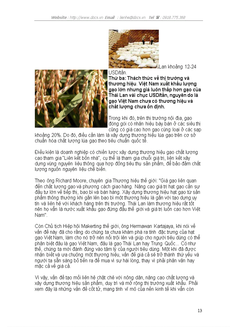 image for page Phân tích ma trận swot của ngành xuất khẩu gạo Việt Nam