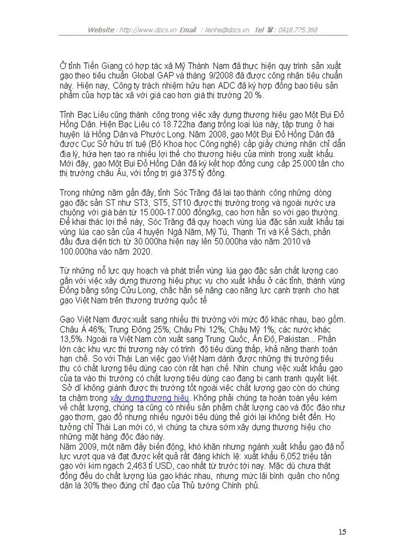 image for page Phân tích ma trận swot của ngành xuất khẩu gạo Việt Nam