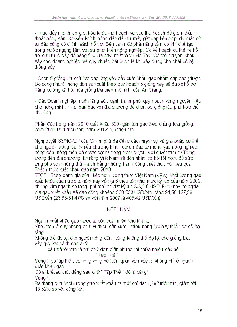 image for page Phân tích ma trận swot của ngành xuất khẩu gạo Việt Nam