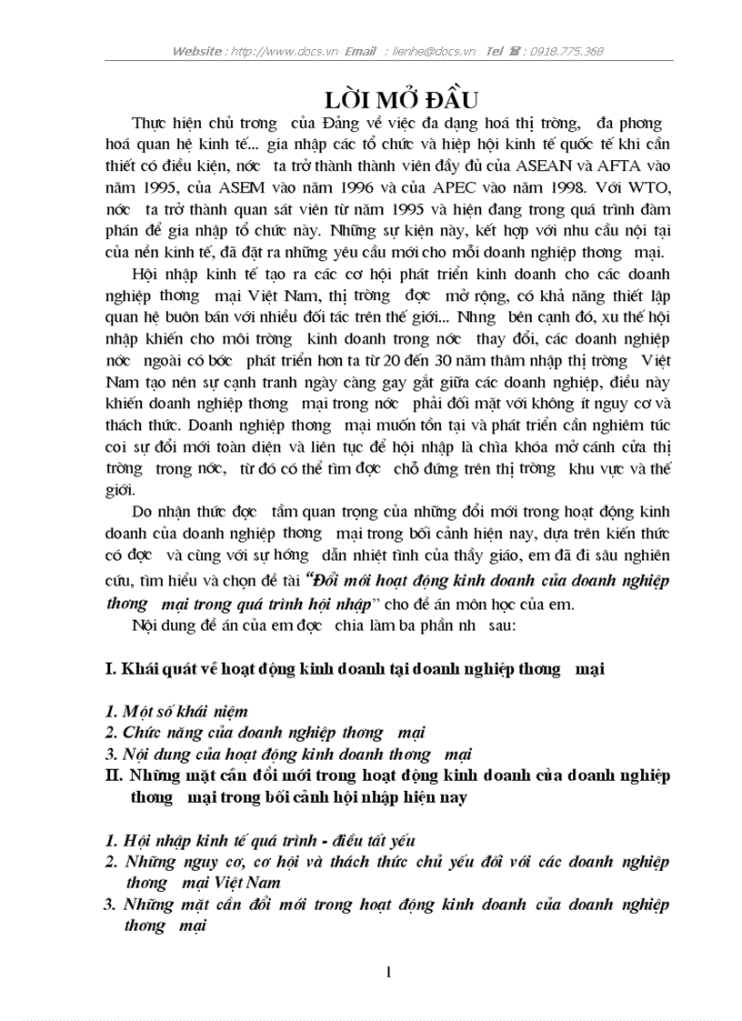 image for page Đổi mới hoạt động kinh doanh của doanh nghiệp thương mại trong quá trình hội nhập