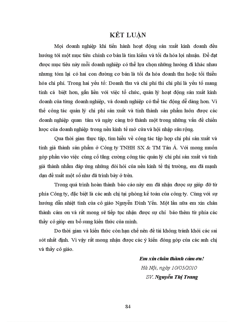 image for page Tổ chức công tác kế toán chi phí sản xuất và tính giá thành giá thành sản phẩm tại Công ty TNHH sản xuất và thương mại Tân Á