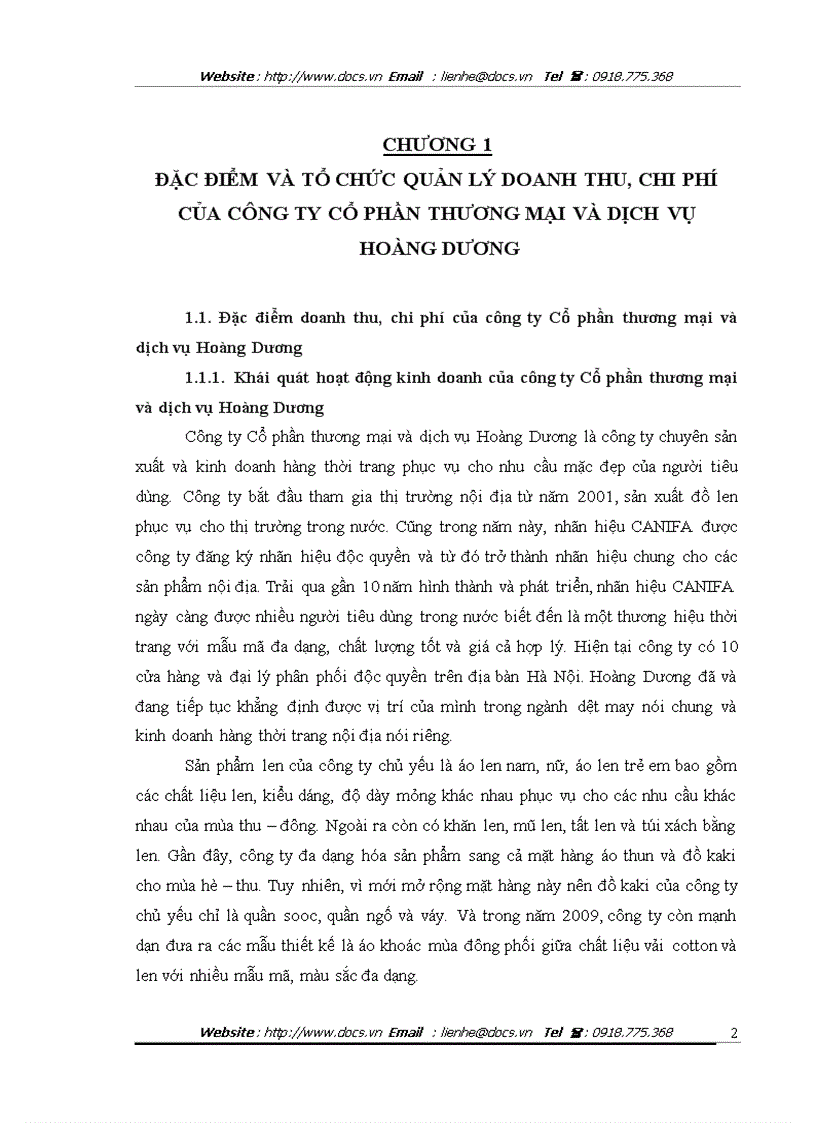 image for page Hoàn thiện kế toán doanh thu chi phí và kết quả kinh doanh tại Công ty CP thương mại và dịch vụ Hoàng Dương