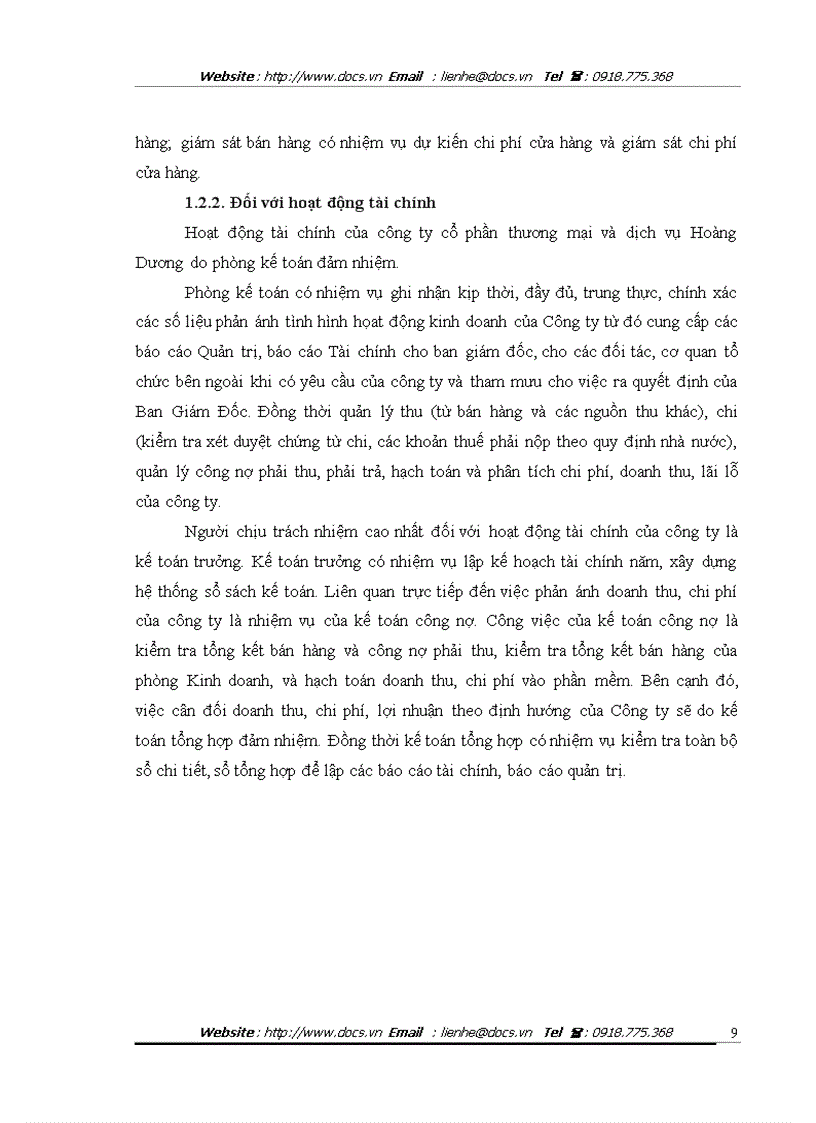 image for page Hoàn thiện kế toán doanh thu chi phí và kết quả kinh doanh tại Công ty CP thương mại và dịch vụ Hoàng Dương