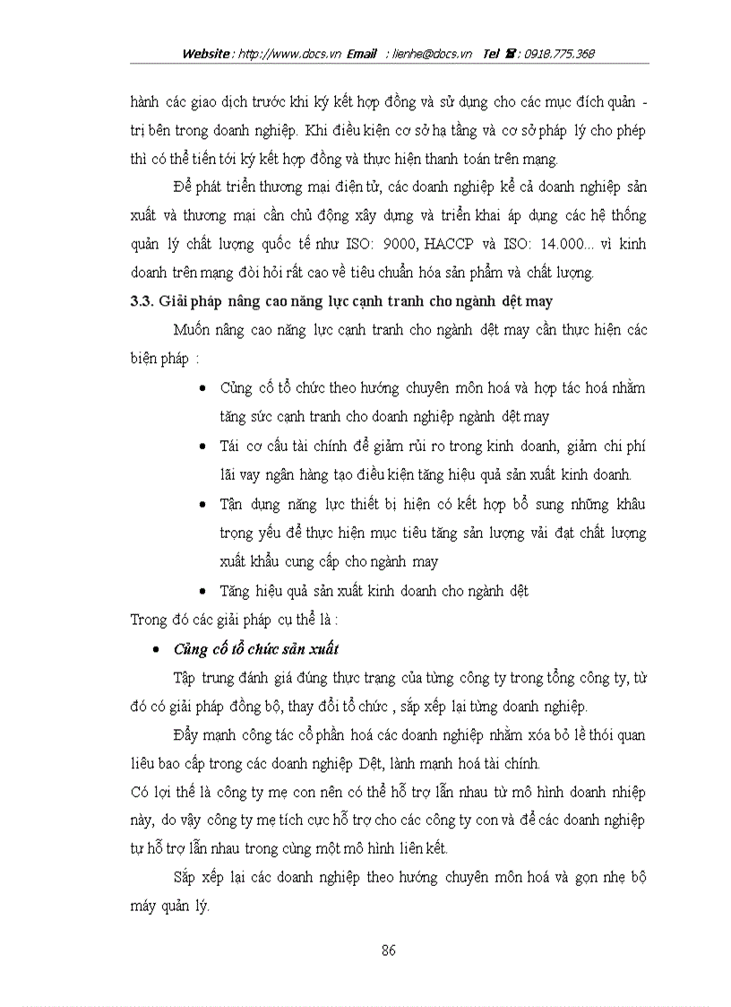image for page Nâng cao năng lực cạnh tranh của tổng công ty dệt may Hà Nội