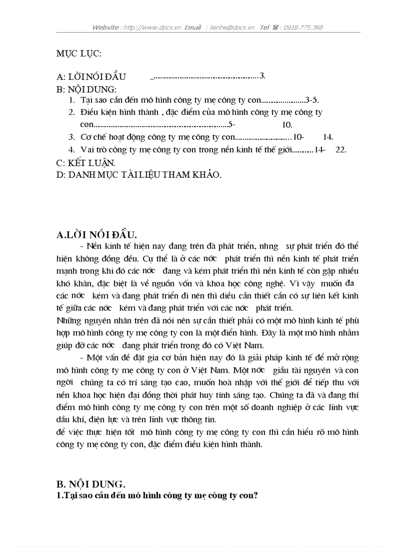 image for page Vai trò và đặc điểm của mô hình công ty mẹ công ty con