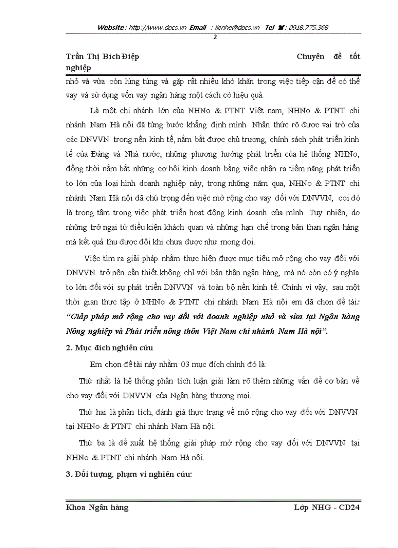 image for page Giảp pháp mở rộng cho vay đối với doanh nghiệp nhỏ và vừa tại Ngân hàng Nông nghiệp và Phát triển nông thôn Việt Nam chi nhánh Nam Hà nội