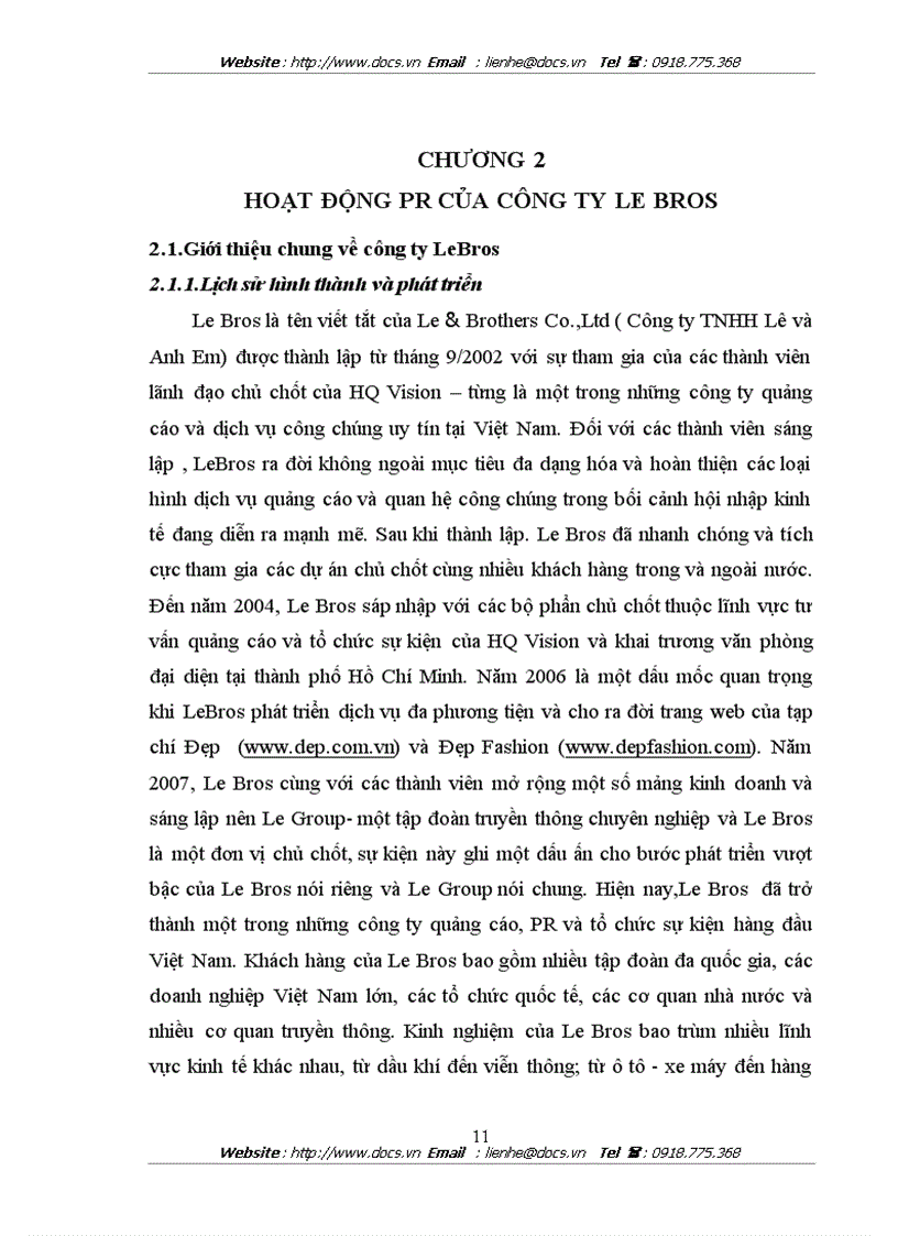 image for page Đẩy mạnh hoạt động PR của Công ty Le Bros trong điều kiện hội nhập kinh tế quốc tế