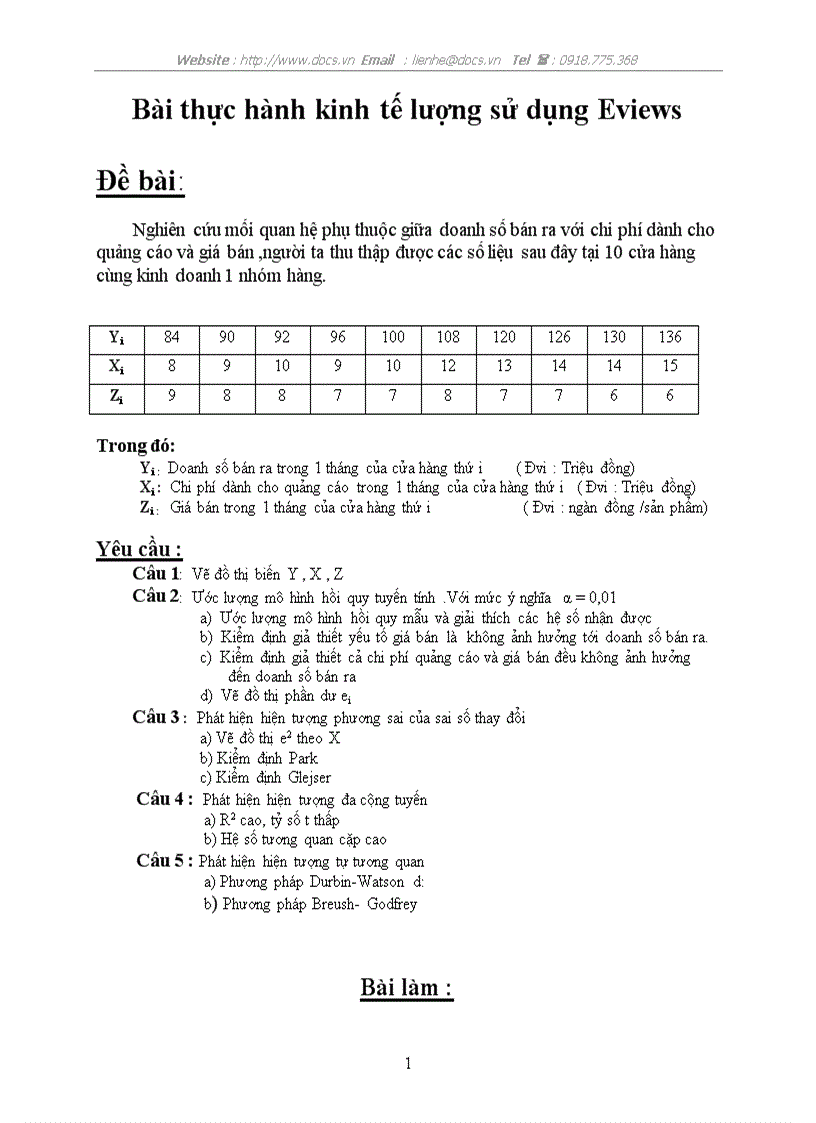 image for page Bài thực hành kinh tế lượng sử dụng Eviews