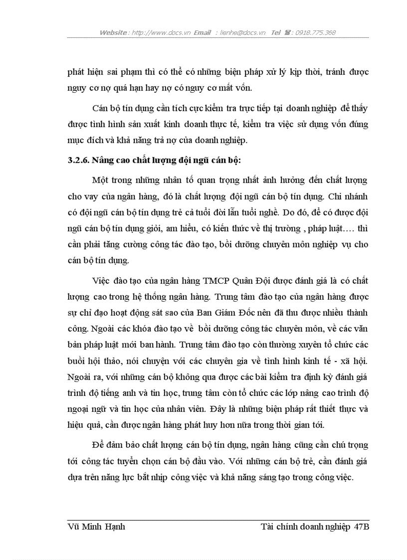 image for page Nâng cao chất lượng cho vay đối với doanh nghiệp vừa và nhỏ tại chi nhánh Láng Hạ Ngân hàng thương mại cổ phần Quân Đội