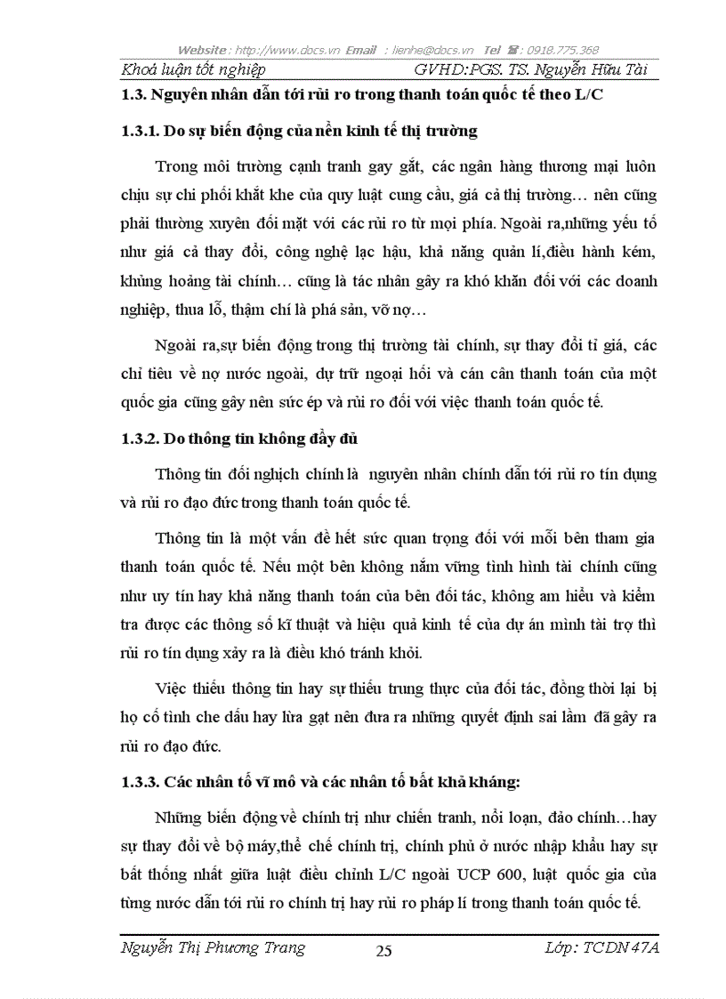 image for page Hạn chế rủi ro trong thanh toán quốc tế theo phương thức tín dụng chứng từ tại bidv hà thành