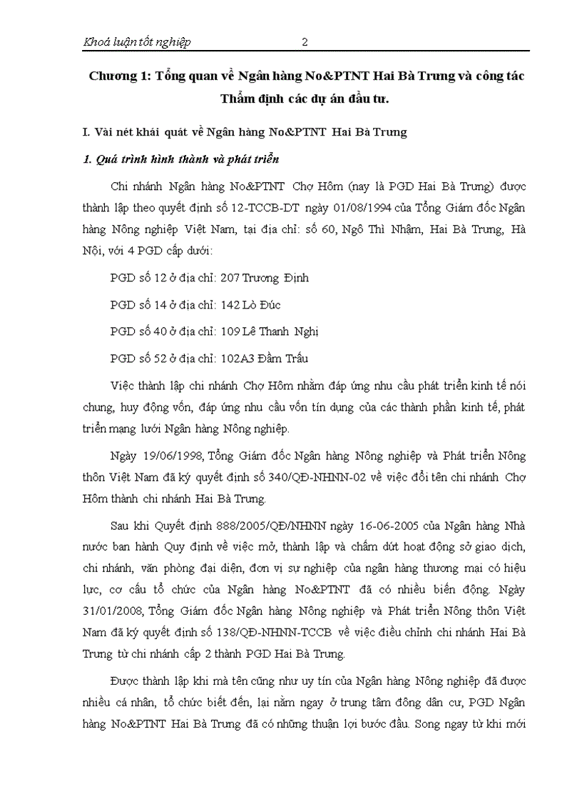 image for page Thẩm định các dự án xây dựng công nghiệp tại Ngân hàng No PTNT Hai Bà Trưng Thực trạng và giải pháp