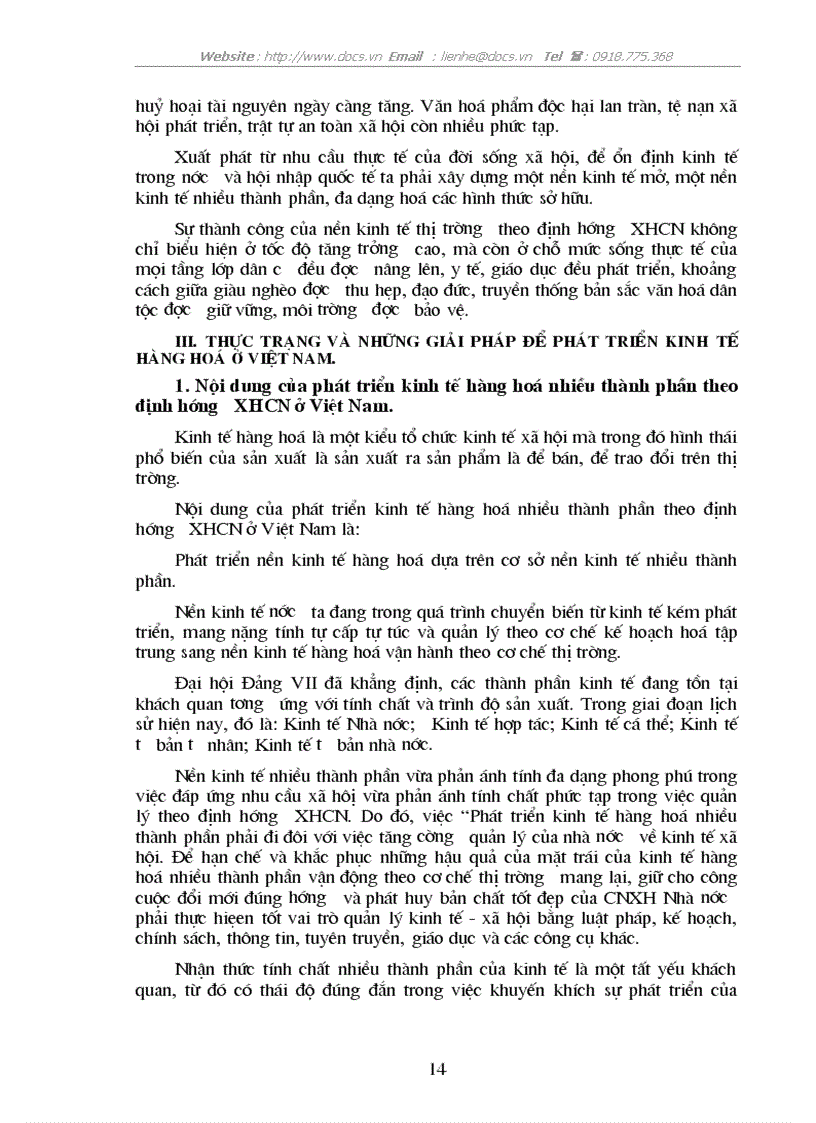 image for page Nền kinh tế hàng hoá nhiều thành phần theo định hướng XHCN ở nước ta Thực trạng và một số giải pháp cơ bản