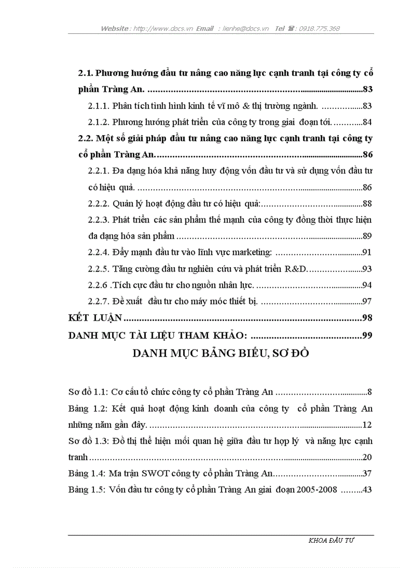 image for page Đầu tư nâng cao năng lực cạnh tranh tại công ty cổ phần Tràng An Thực trạng và giải pháp