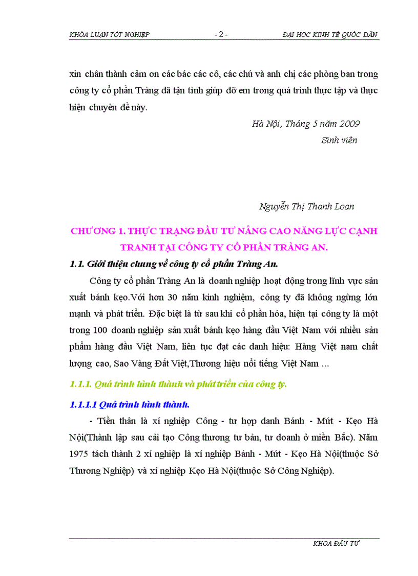 image for page Đầu tư nâng cao năng lực cạnh tranh tại công ty cổ phần Tràng An Thực trạng và giải pháp