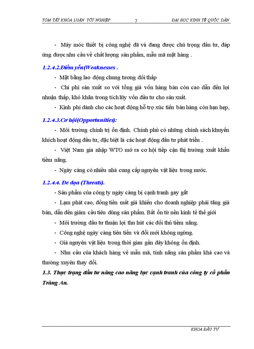 image for page Đầu tư nâng cao năng lực cạnh tranh tại công ty cổ phần Tràng An Thực trạng và giải pháp