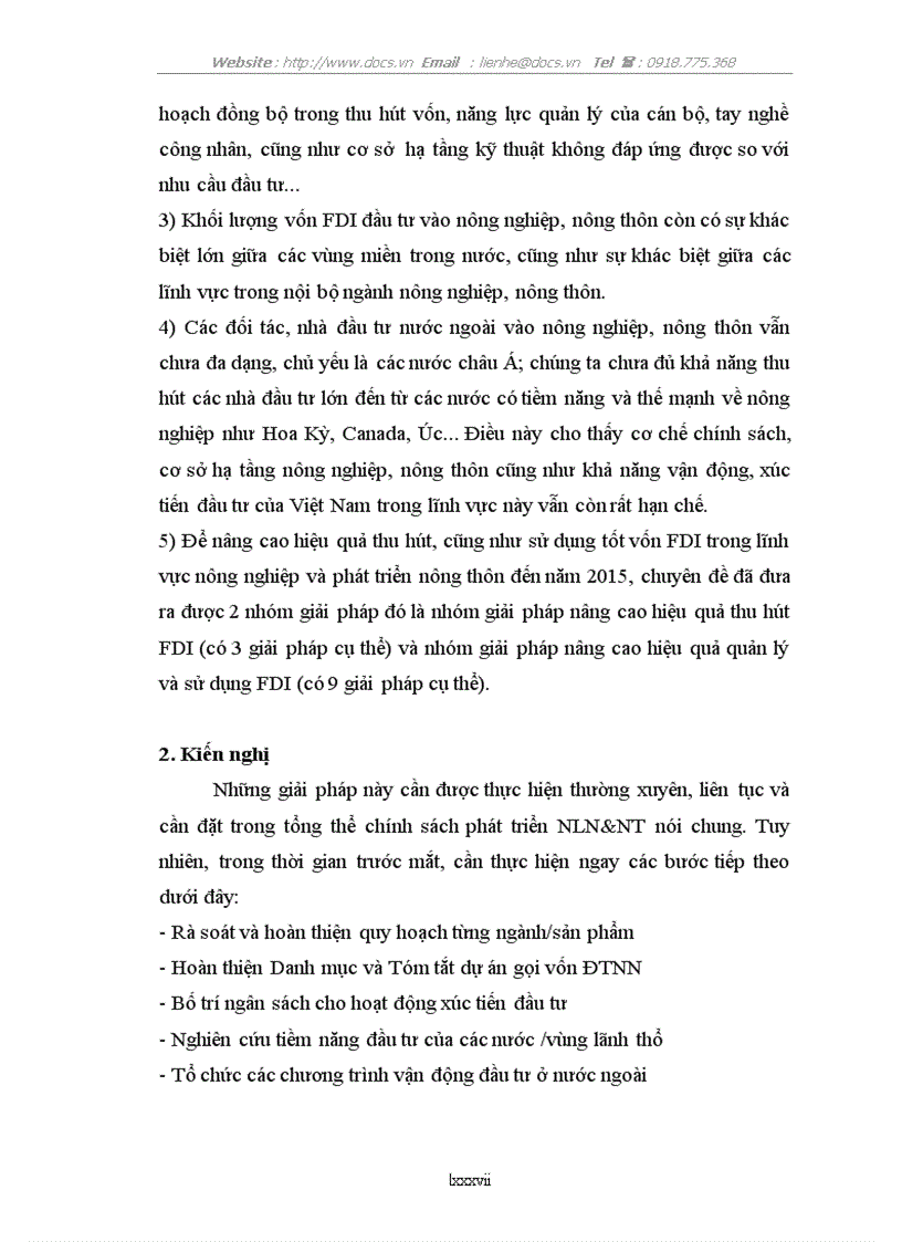 image for page Giải pháp nâng cao hiệu quả đầu tư trực tiếp nước ngoài trong lĩnh vực nông nghiệp và phát triển nông thôn đến năm 2015