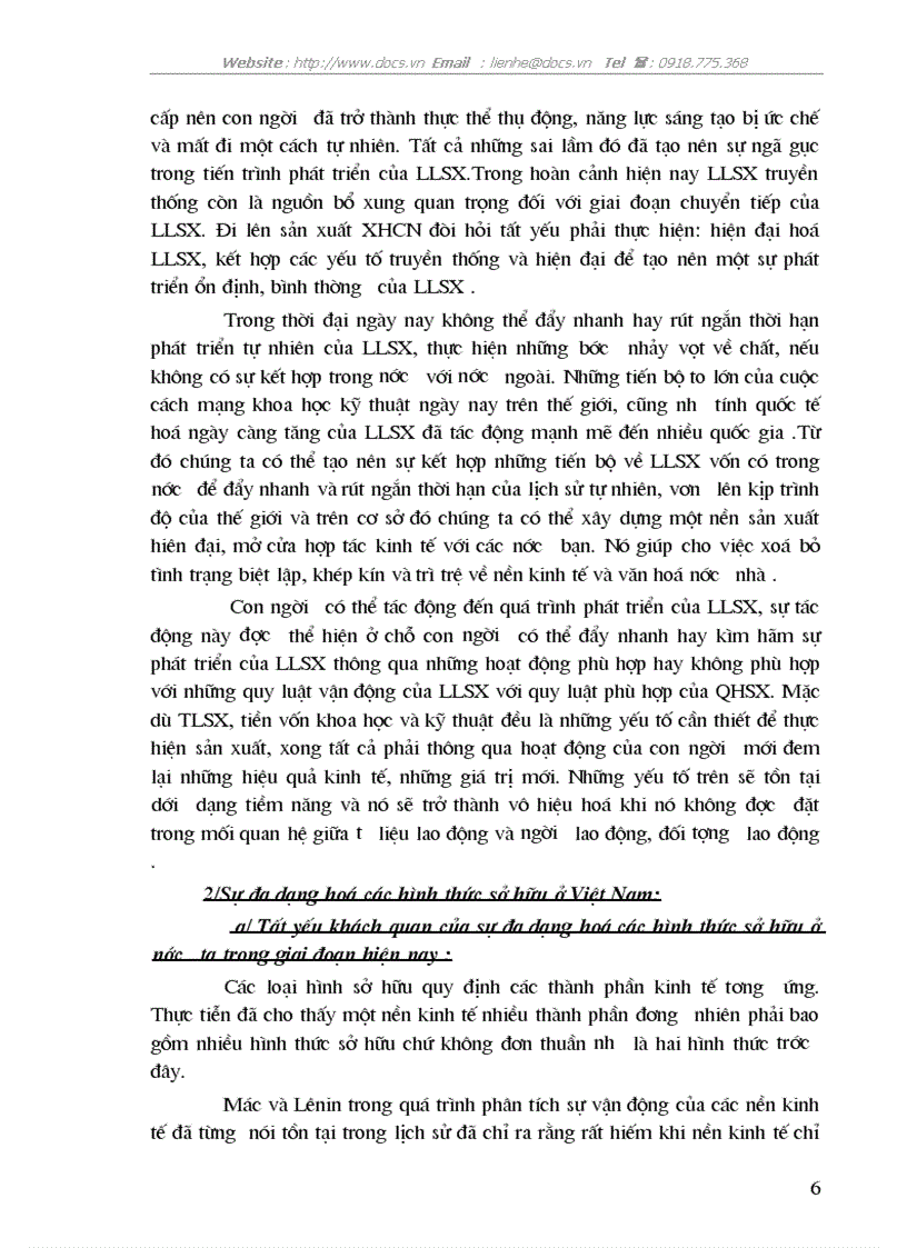 image for page Quan hệ biện chứng giữa sự phát triển của lực lượng sản xuất và sự đa dạng hoá các loại hình sở hữu ở Việt Nam