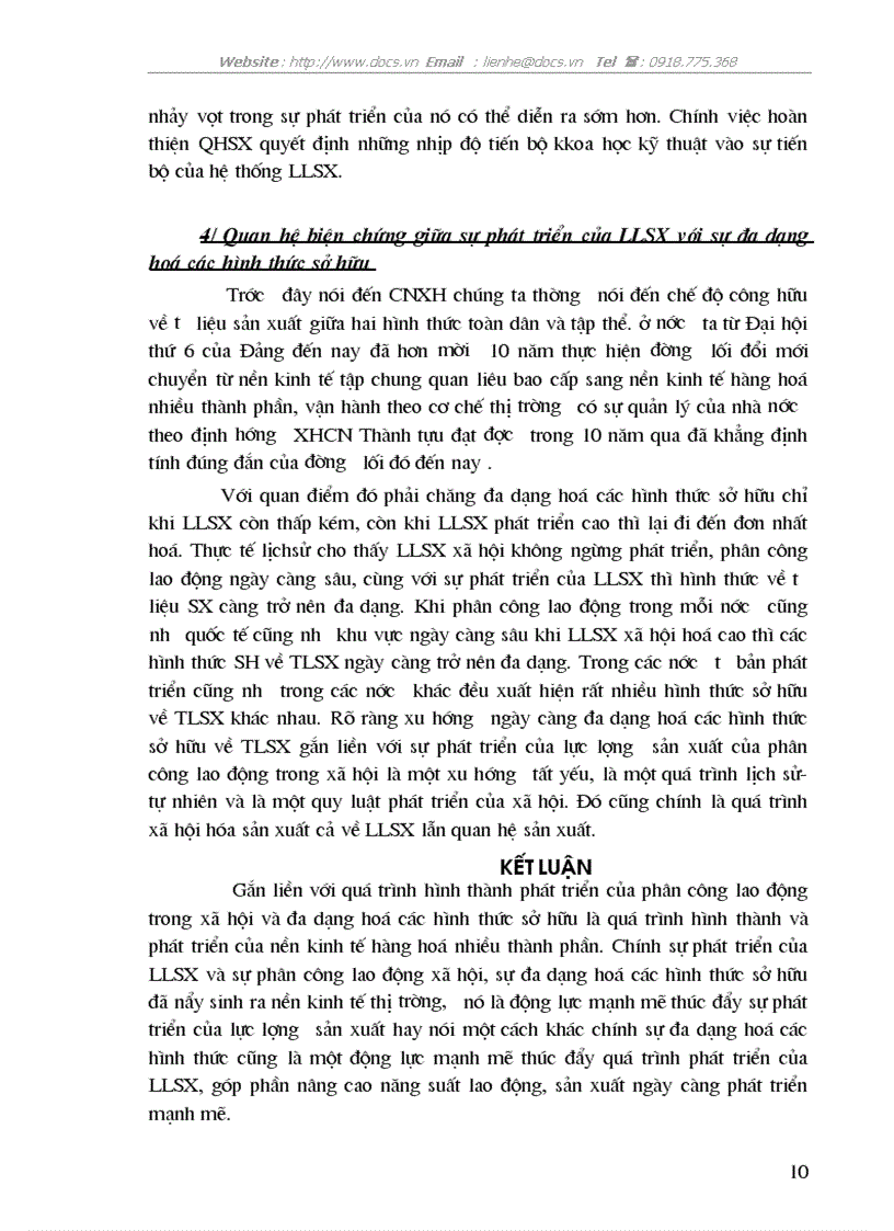 image for page Quan hệ biện chứng giữa sự phát triển của lực lượng sản xuất và sự đa dạng hoá các loại hình sở hữu ở Việt Nam