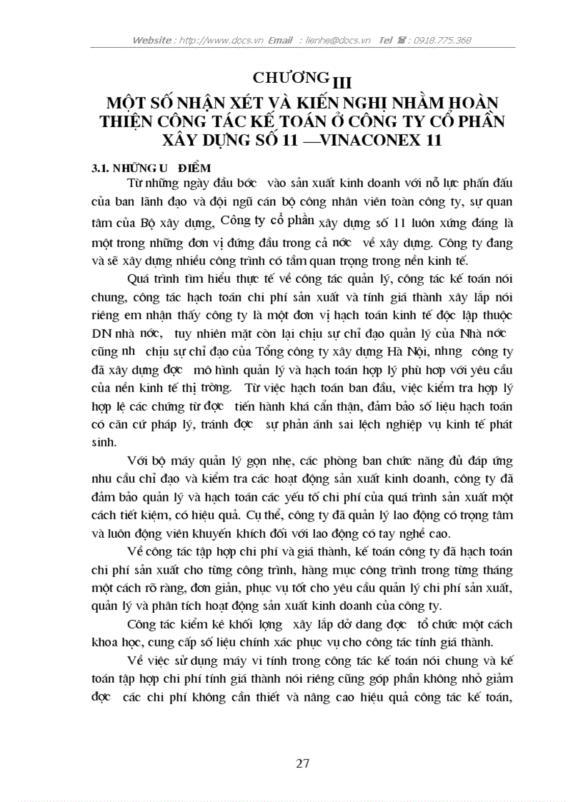image for page Kế toán tập hợp chi phí sản xuất và tính giá thành sản phẩm xây lắp ở công ty cổ phần xây dựng số 11 Vinaconex 1