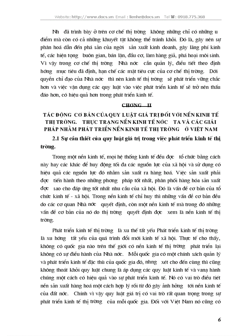 Quy luật giá trị đối với nền KTTT Thực trạng nền kinh tế nước ta các giải pháp nhằm phát triển nền KTTT ở VN
