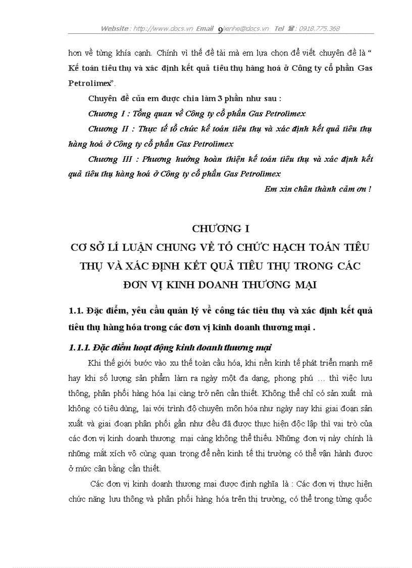 image for page Kế toán tiêu thụ và xác định kết quả tiêu thụ hàng hoá ở Công ty cổ phần Gas Petrolimex