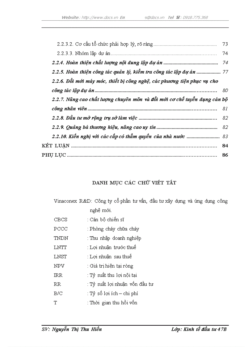 image for page Hoàn thiện công tác lập dự án tại công ty cổ phần tư vấn đầu tư xây dựng và ứng dụng công nghệ mới