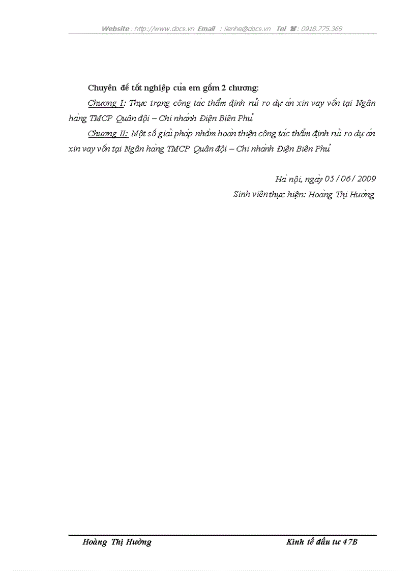 image for page Hoa n thiê n công ta c thâ m đi nh ru i ro dư a n xin vay vô n ta i Ngân ha ng TMCP Quân đô i chi nha nh Điê n Biên Phu