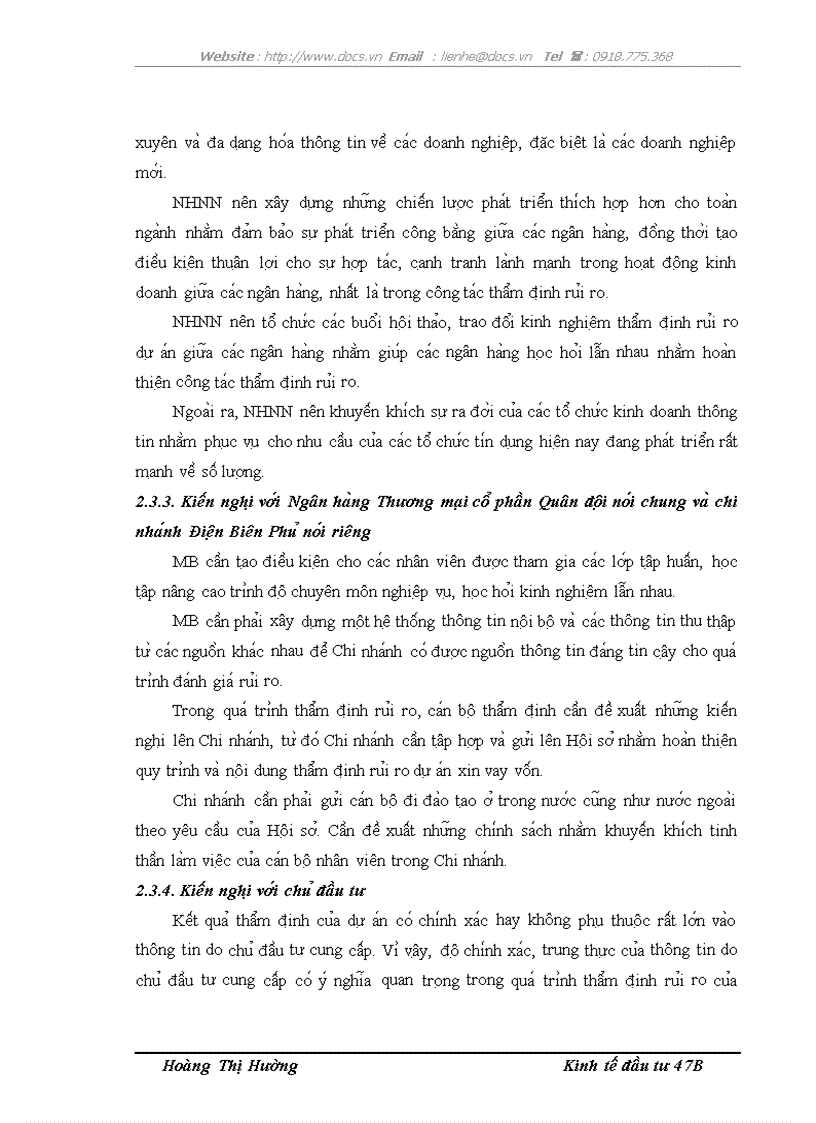 image for page Hoa n thiê n công ta c thâ m đi nh ru i ro dư a n xin vay vô n ta i Ngân ha ng TMCP Quân đô i chi nha nh Điê n Biên Phu