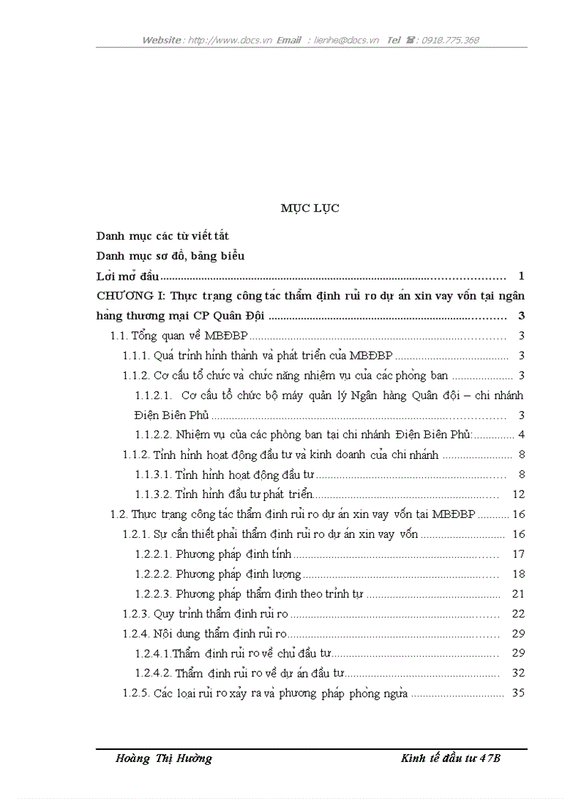 image for page Hoa n thiê n công ta c thâ m đi nh ru i ro dư a n xin vay vô n ta i Ngân ha ng TMCP Quân đô i chi nha nh Điê n Biên Phu