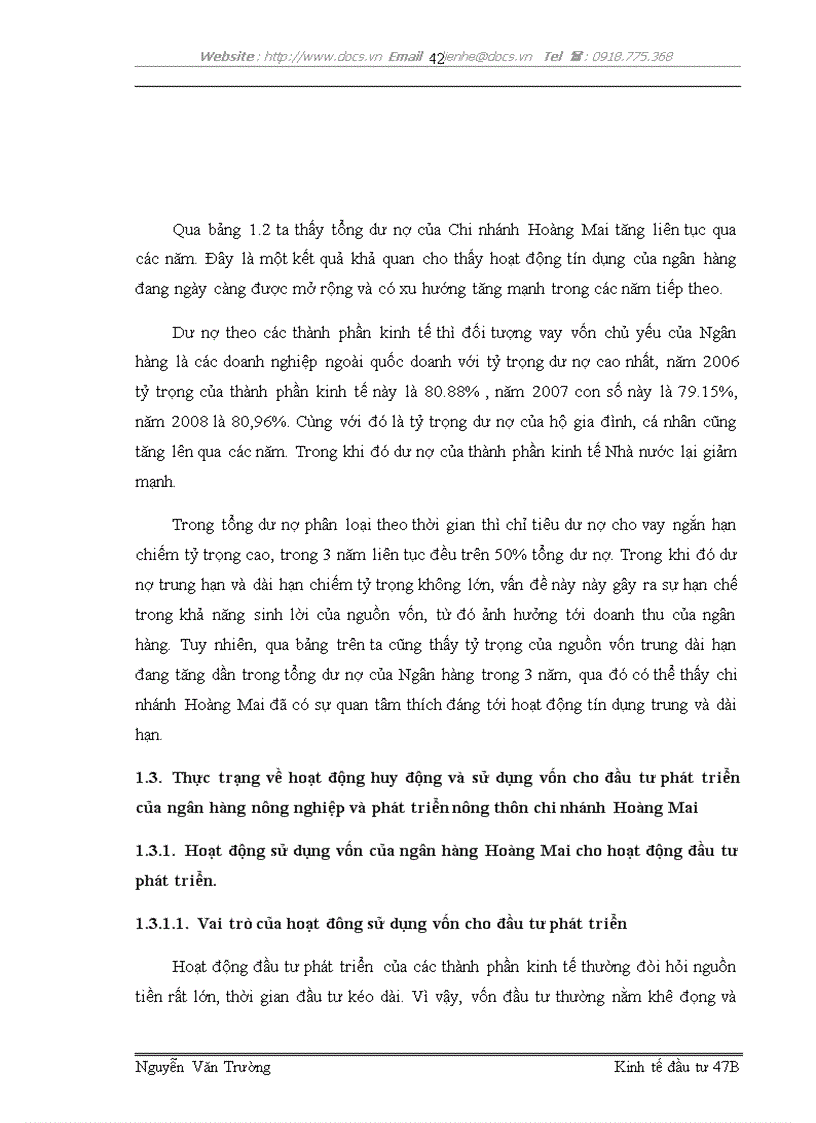 image for page Tăng cường khả năng huy động vốn và sử dụng vốn cho đầu tư phát triển tại ngân hàng nông nghiệp và phát triển nông thôn Hoàng Mai